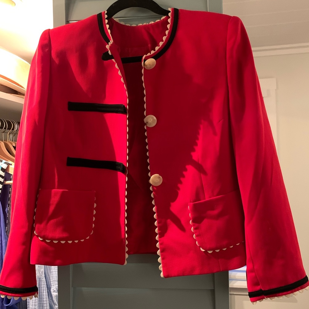 Red military style jacket